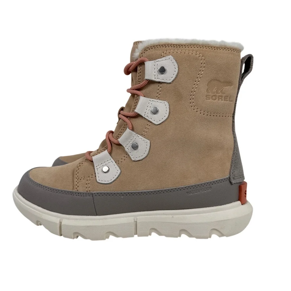 Sorel Explorer II Joan Winter Boots Womens 7 Waterproof Suede Insulated Sand